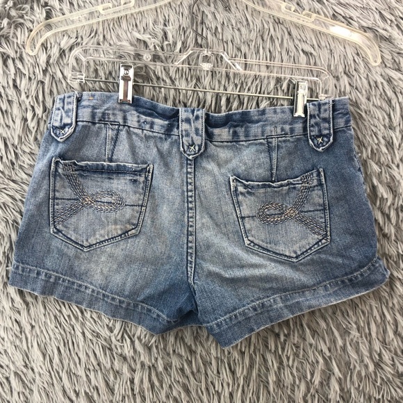 Maurices Pants - Maurices Shorts Womens Size 10 Whiskered Denim Slit Hem Blue